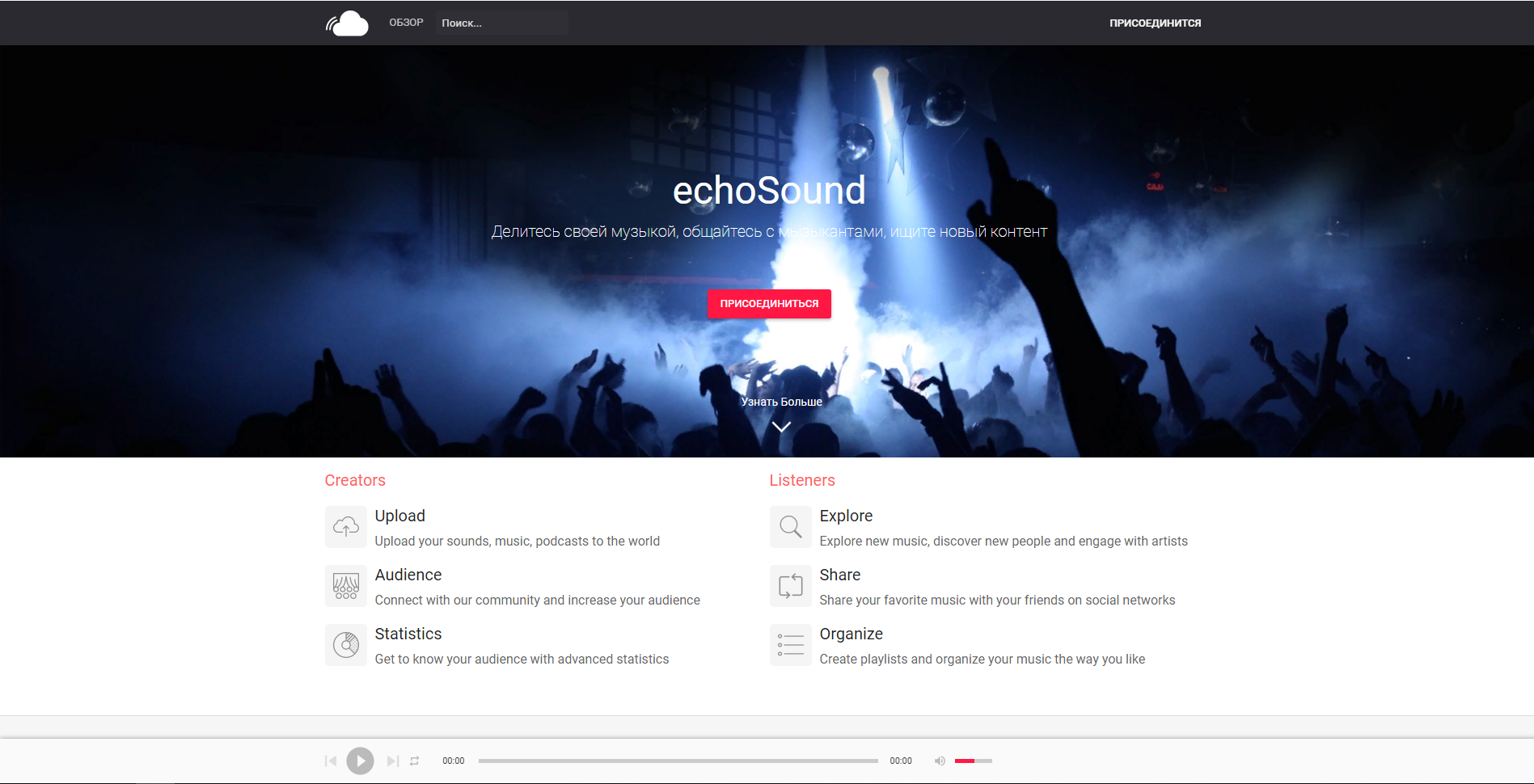 echoSound - социальная сеть и музыкальная платформа артистов